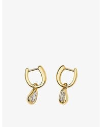 Missoma - Molten Teardrop Pavé 18Ct-Plated Brass Hoop Earrings - Lyst