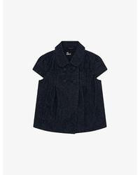 The Kooples - Collared Button-Down Short-Sleeve Denim Jacket - Lyst