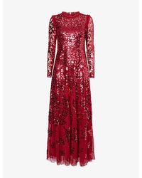 Needle & Thread - Rosanna Lattice Sequin Woven Gown - Lyst