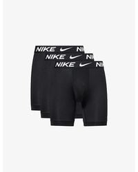 Nike - Dri Fit Essential Pack Of Three Stretch-Jersey Long Boxer Briefs - Lyst