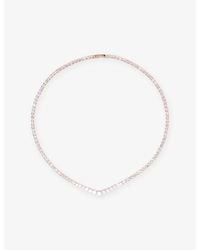 Maje - Cascade Diamanté Brass Necklace - Lyst
