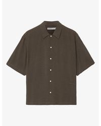 AllSaints - Archer Resort-Collar Linen-Blend Shirt - Lyst
