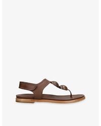 Pedro Garcia - Jovanka Leather Flat Sandals - Lyst