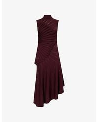 Alaïa - Sculpting Asymmetric Wool Midi Dress - Lyst
