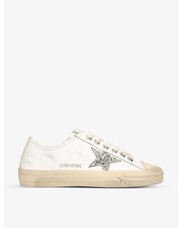 Golden Goose - V-star 2 11287 Glitter-embellished Leather Low-top Trainers - Lyst