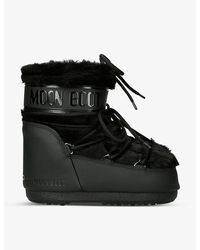 Moon Boot - Icon Low Logo-Print Faux-Fur Snow Boots - Lyst