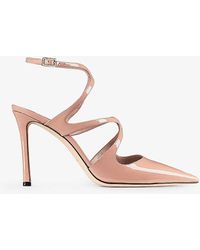 Jimmy Choo - Azia 95 Point-toe Patent-leather Heeled Pumps - Lyst