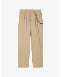 The Kooples - Chain-Embellished Straight-Leg Cotton Trousers - Lyst