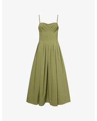 Jonathan Simkhai - Kittiya Pleated Woven Midi Dress - Lyst