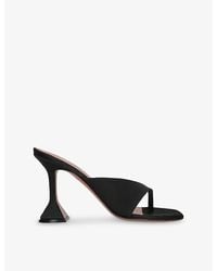 AMINA MUADDI - Shiona 95 Leather Heeled Mules - Lyst