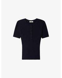 Sandro - Short-Sleeved Ribbed Knitted Jumper - Lyst