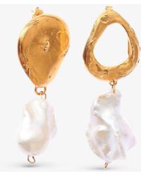 Alighieri - The Infernal Storm 24ct Yellow Gold-plated Bronze And Pearl Earrings - Lyst