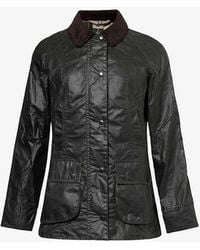 Barbour - Beadnell Tartan-lined Waxed-cotton Jacket - Lyst