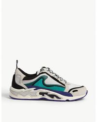 Sandro Flame Leather And Mesh Trainers - Purple