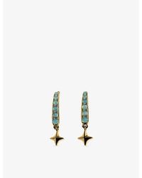 Astrid & Miyu - Cosmic Opal Hook 18Ct-Plated Sterling Huggies - Lyst