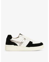 AllSaints - Vix Panelled Suede And Leather Low-top Trainers - Lyst