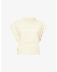 Pleats Please Issey Miyake - Funnel-Neck Knitted Vest Top - Lyst