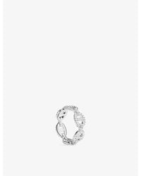 Apm Monaco - Marine Rhodium Plated Alloy And Cubic Zirconia Ring - Lyst