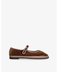 Flabelus - Balthasar Cotton-Velvet Ballet Flats - Lyst