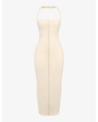 House Of Cb - Mia Halter-Neck Stretch-Woven Maxi Dress - Lyst