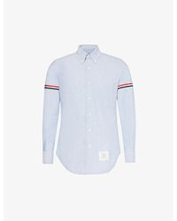Thom Browne - Brand-patch Long-sleeved Cotton Shirt - Lyst