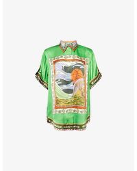 ALÉMAIS - Lucky Pace Short-Sleeve Silk Shirt - Lyst