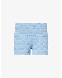 The Couture Club - Fold-Over Knitted Cotton Shorts - Lyst