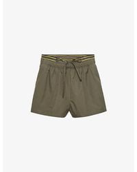 Prada - Enamelled Triangle-Logo Cotton Poplin Shorts - Lyst