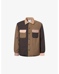 Visvim - Keesey Colour-Block Down Linen And Wool-Blend Jacket - Lyst