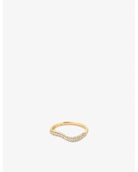 Astrid & Miyu - Wave Recycled Sterling And Cubic Zirconia Ring - Lyst