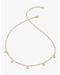 Monica Vinader - Mini Gem 18ct Recycled Yellow-gold Plated Vermeil Sterling-silver And Topaz Necklace - Lyst
