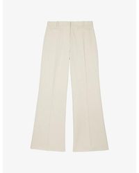 The Kooples - Mid-Rise Wide-Leg Cotton Trousers - Lyst