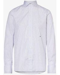 HOMMEGIRLS - Striped Brand-embroidered Cotton-poplin Shirt - Lyst