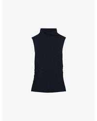 Reiss - Hattie Funnel-Neck Jersey-Knit Vest - Lyst