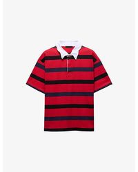 Prada - Striped Oversized-Fit Cotton Polo Shirt - Lyst