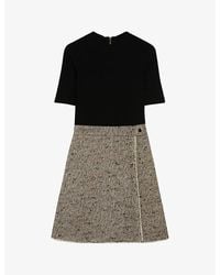 Ted Baker - Tural Feliod Tweed-skirt Short-sleeve Woven Mini Dress - Lyst