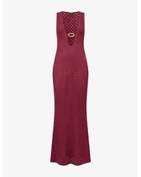 Away That Day - Dominica Plunge-Neck Crochet Maxi Dress - Lyst