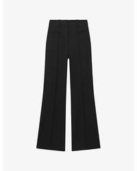Reiss - Claude Pinched-seam Flared-leg High-rise Stretch-woven Trousers - Lyst
