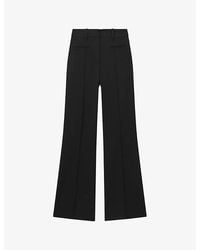 Reiss - Claude Pinched-Seam Flared-Leg High-Rise Stretch-Woven Trousers - Lyst