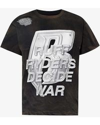 Who Decides War - Ruff Ryders Distressed-trim Regular-fit Cotton-jersey T-shirt - Lyst