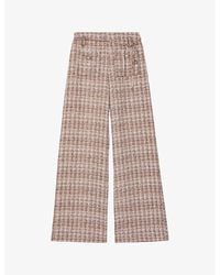 Maje - Straight-Leg High-Rise Tweed Trousers - Lyst