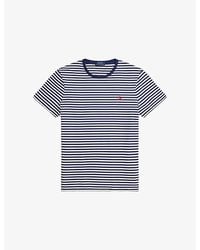 Polo Ralph Lauren - Logo-Embroidered Striped Cotton-Jersey T-Shirt - Lyst