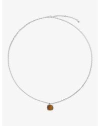 Monica Vinader - Delphi Gemstone Sterling And Tiger's Eye Necklace - Lyst