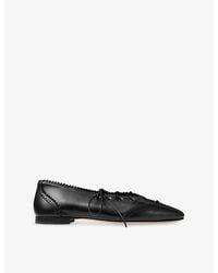 Jimmy Choo - Margot Lace-Up Leather Ballet Flats - Lyst