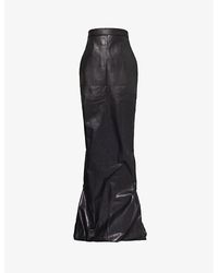 Rick Owens - Pillar High-rise Slim-fit Leather Maxi Skirt - Lyst