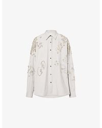 Dries Van Noten - Casia Jewel-Embellished Cotton Shirt - Lyst