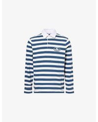 Burberry - Rugby Stripe Long-Sleeve Cotton Polo Shirt - Lyst