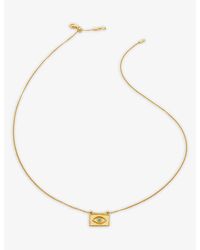 Monica Vinader - Evil Eye Recycled 18Ct-Plated Vermeil Sterling- And Gemstone Pendant Necklace - Lyst