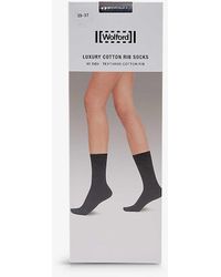 Wolford - Crew-length Cotton-blend Socks - Lyst
