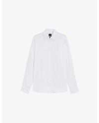 BOSS - Beckham X Regular-Fit Button-Down Linen Shirt - Lyst